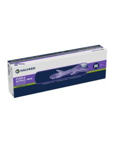PURPLE NITRILE* MAX EXAM GLOVE LARGE WITH EXTRA LONG CUFF BX/50 : CTN/8