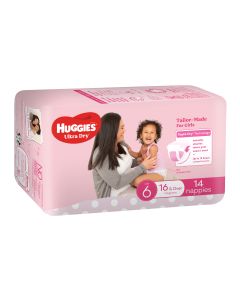 Huggies Ultra Dry Nappies Junior Size 6 16kg+ Girls