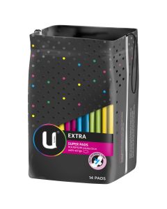 Kotex U Maxi Sanitary Pads Super Winged Pkt/14