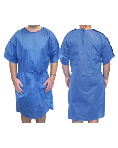 Disposable Easy-Wrap No-Gap Patient Gown 110x62.5cm 45gsm Medium Dark Blue